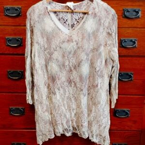 Lace Lined Blouse 2X